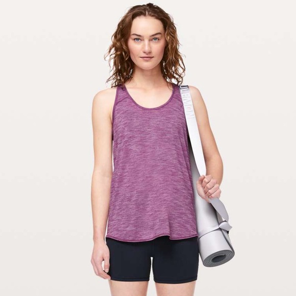 Lululemon Essential Tank Top SZ 6 Heathered Vintage Plum Womens Workout Gym Yoga - Picture 8 of 10